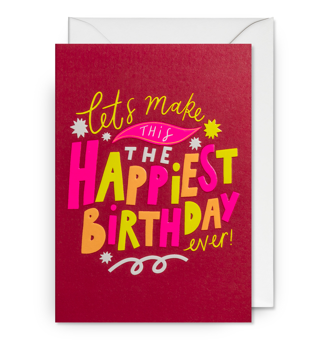 The Happiest Birthday Ever Typographic Greeting Card Lagom Design