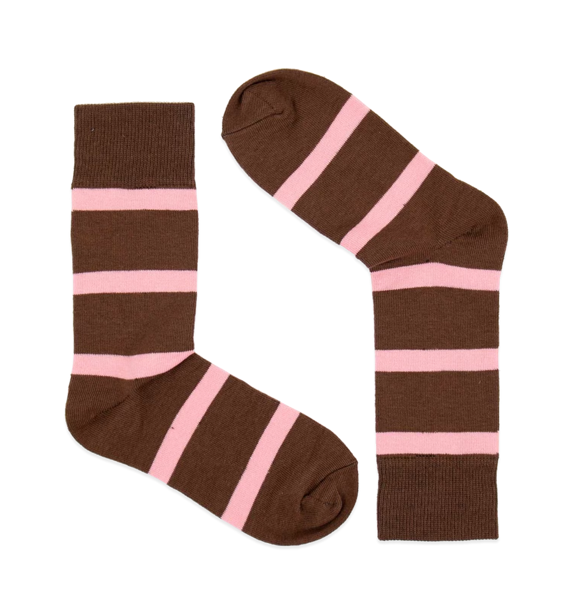 Striped Cotton Socks, Brown & Pink Lagom Design