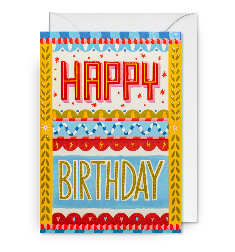 Happy Birthday Patterned Greeting Card