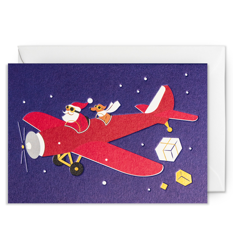 Santa’s Plane Christmas Card
