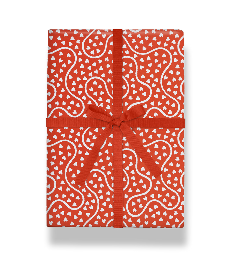 Valentine Squiggle Hearts Gift Wrap