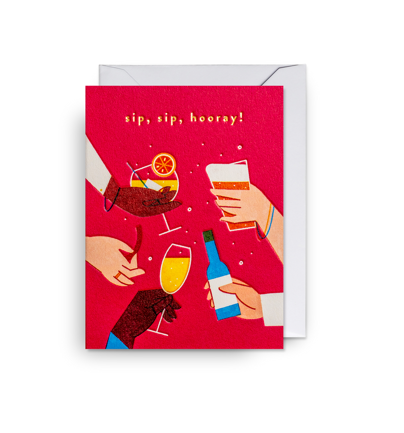 Sip, Sip, Hooray Mini Card