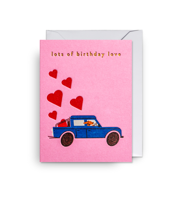 Cruising Dog Birthday Love Mini Card