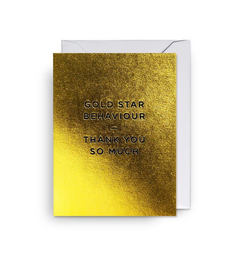 Gold Star Behaviour Thank You Mini Card