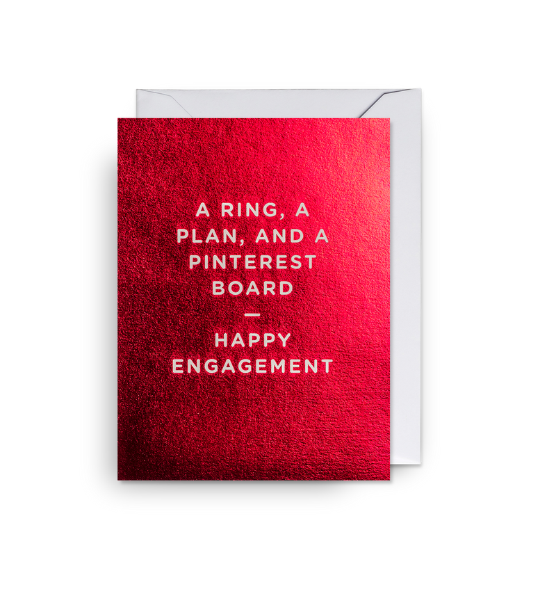 A Ring, a Plan, and a Pinterest Board Happy Engagement Mini Card
