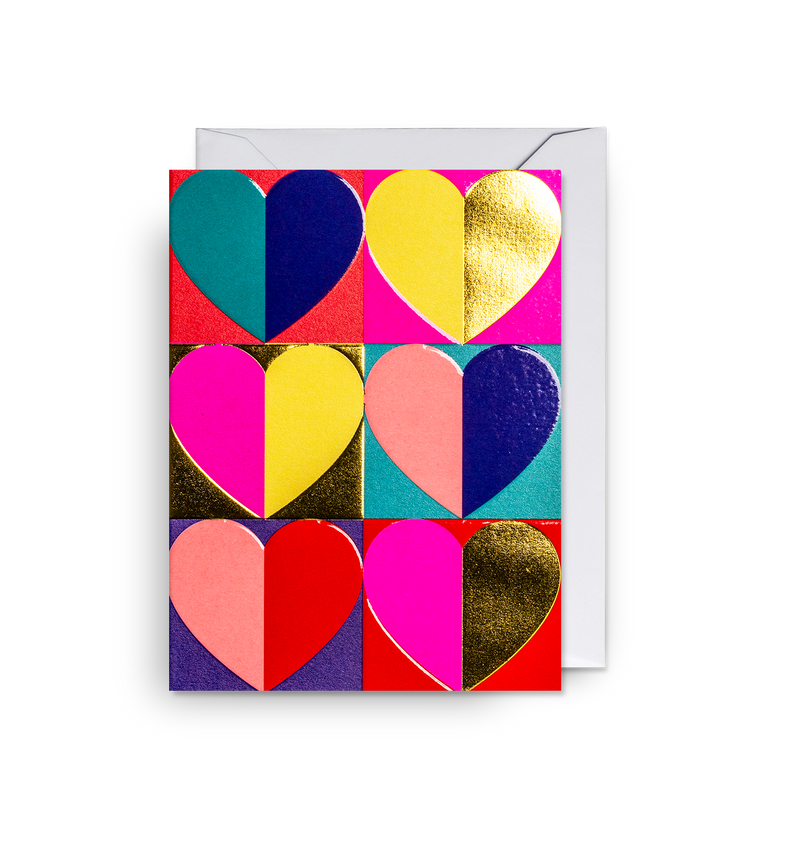 Love Hearts Mosaic Mini Card