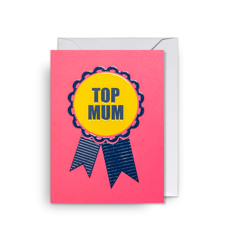 Top Mum Rosette Mini Card