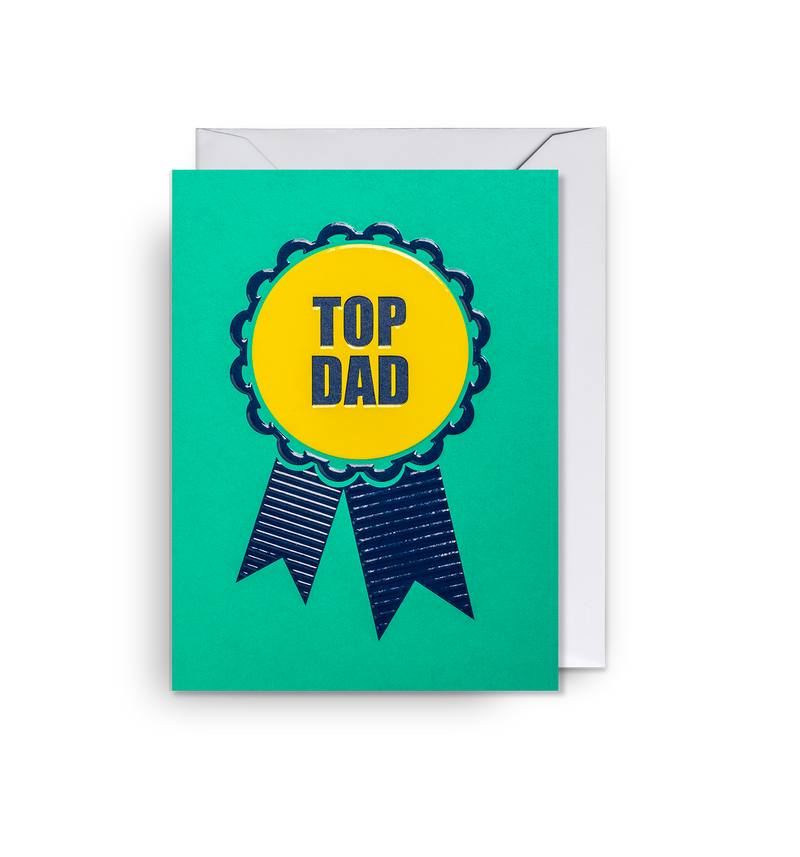 Top Dad Rosette Mini Card