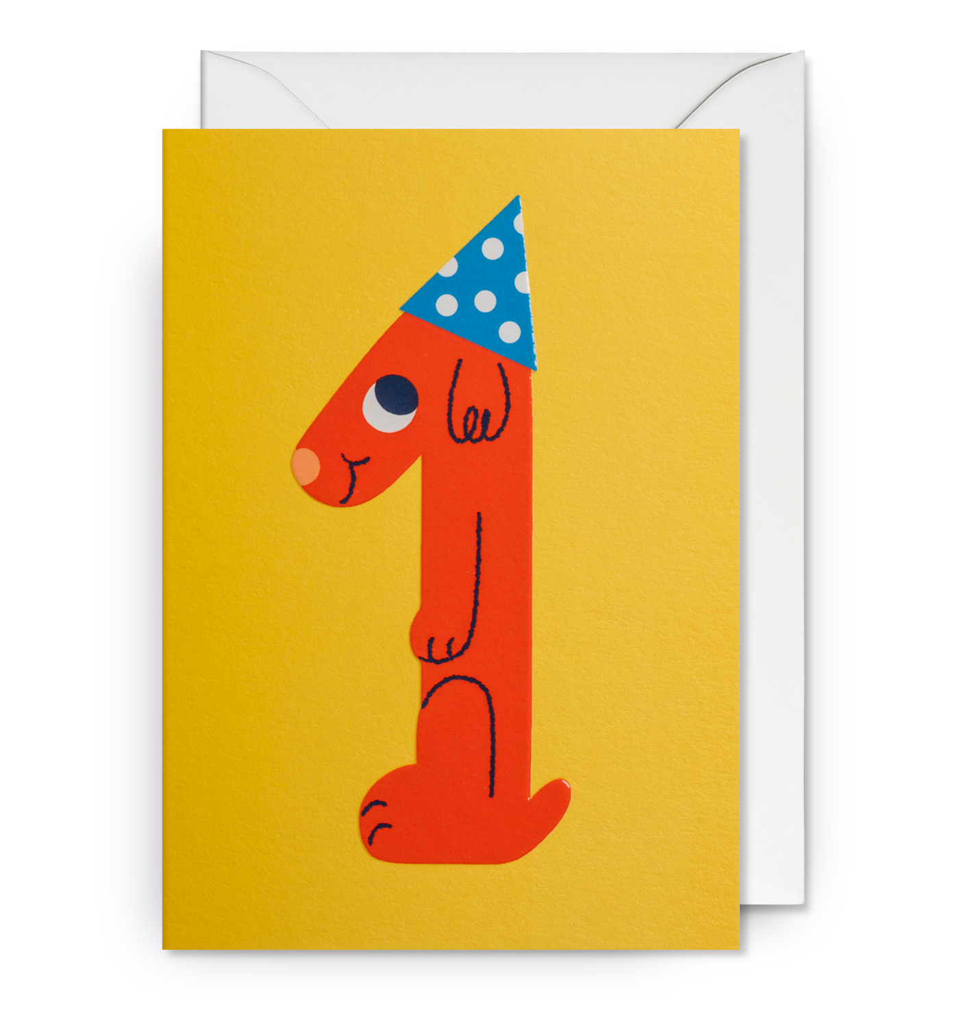 Party Dog Kid's Milestone 1st Birthday Card - Main Image