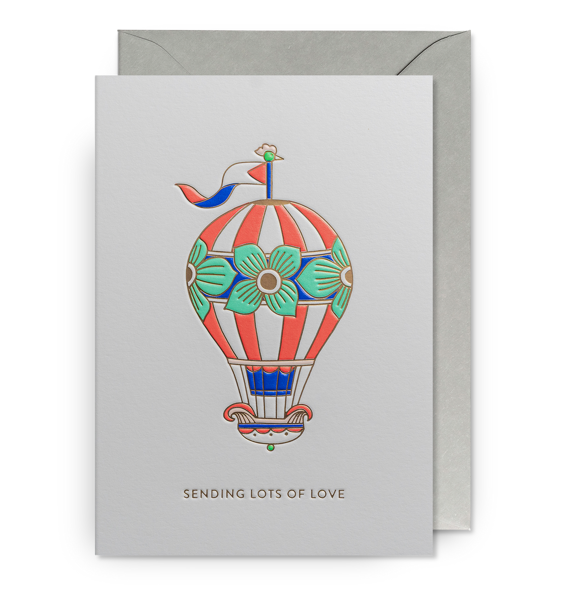 Hot Air Balloon Sending Love Greeting Card