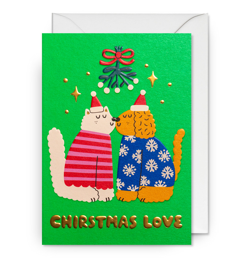 Mistletoe Dogs Christmas Card