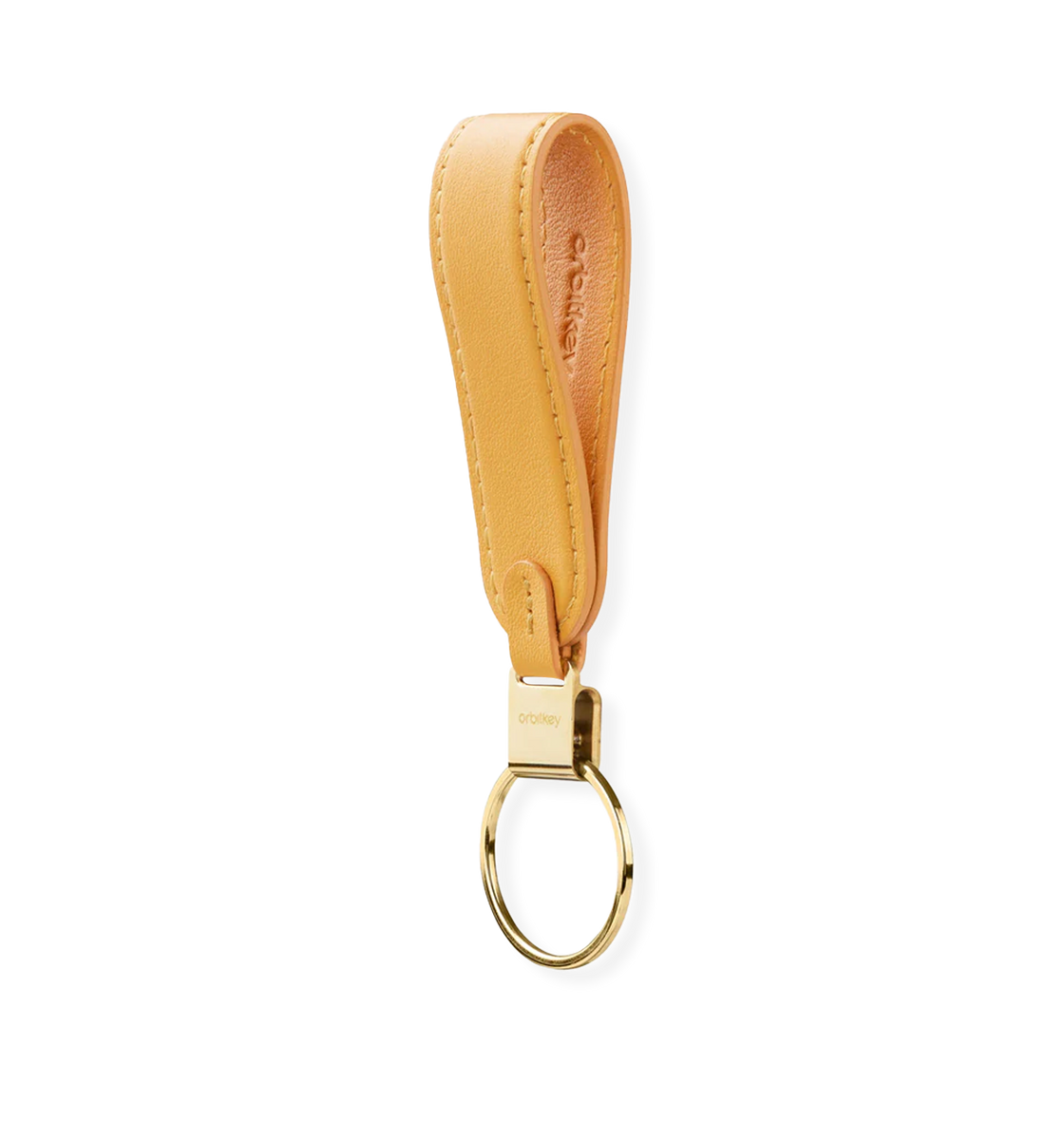 Leather Loop Keychain, Orange