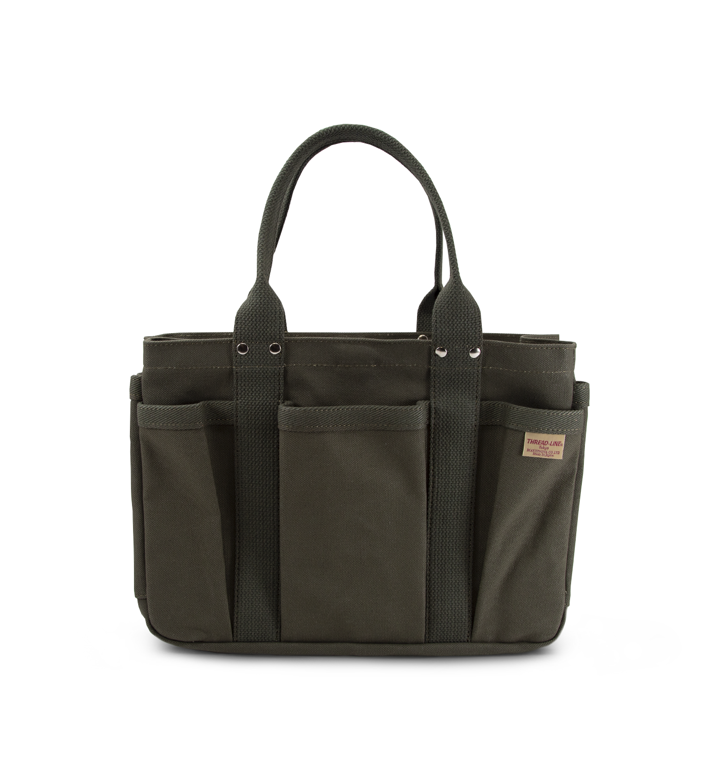 Small Heavy Canvas Tool Tote Bag, Olive Green
