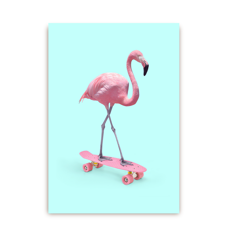 Skate Flamingo Postcard - Lagom Design
