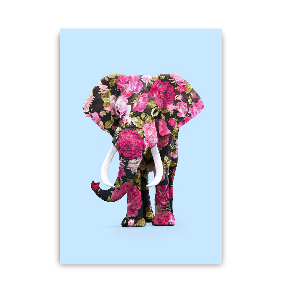 Floral Elephant Postcard - Lagom Design