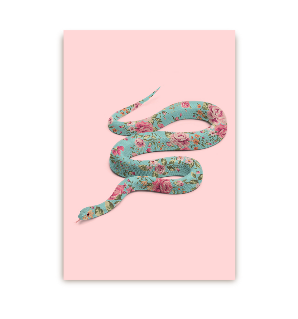Floral Snake Postcard - Lagom Design