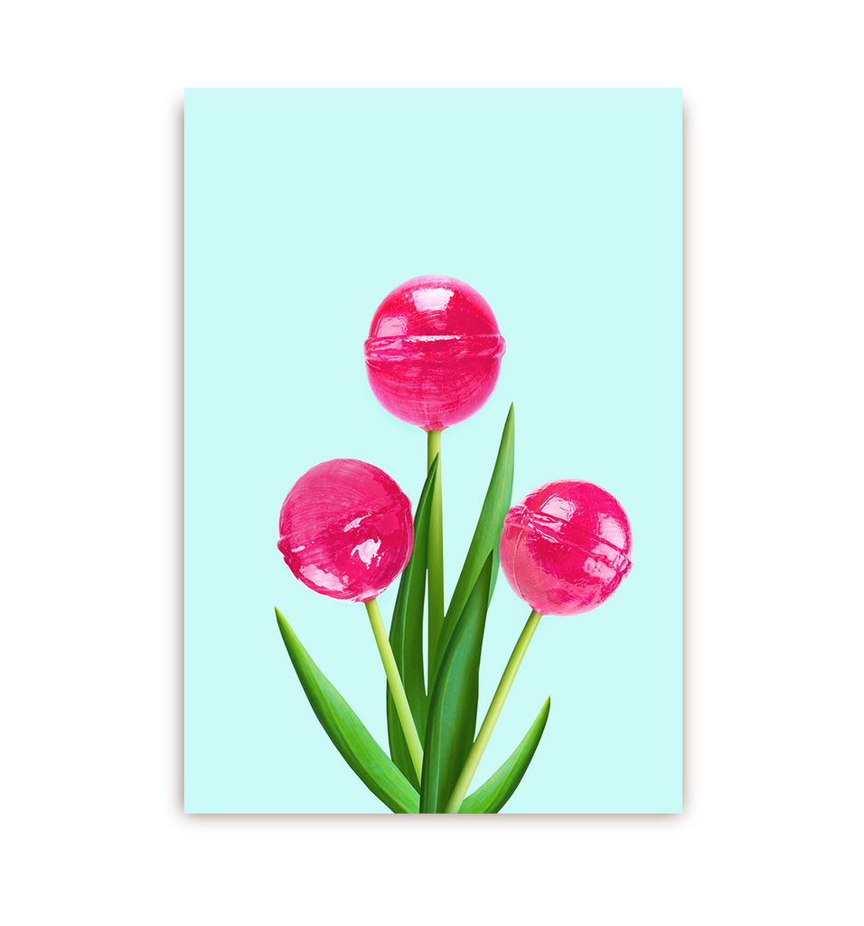 Lollipops Tulips Postcard - Lagom Design